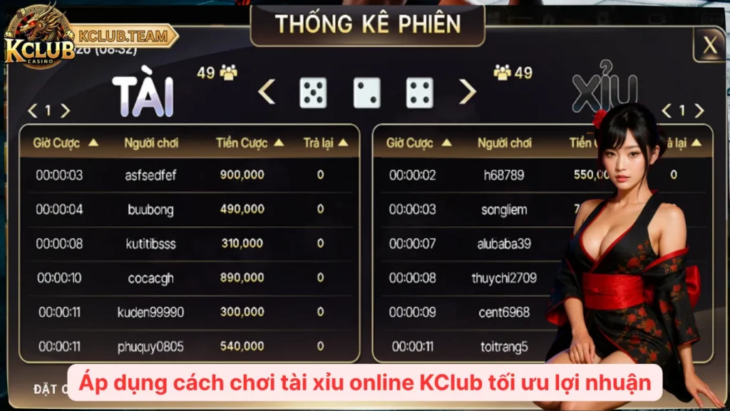 Áp dụng cách chơi tài xỉu online KClub tối ưu lợi nhuận