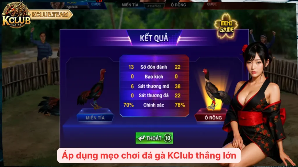 Áp dụng mẹo chơi đá gà KClub thắng lớn
