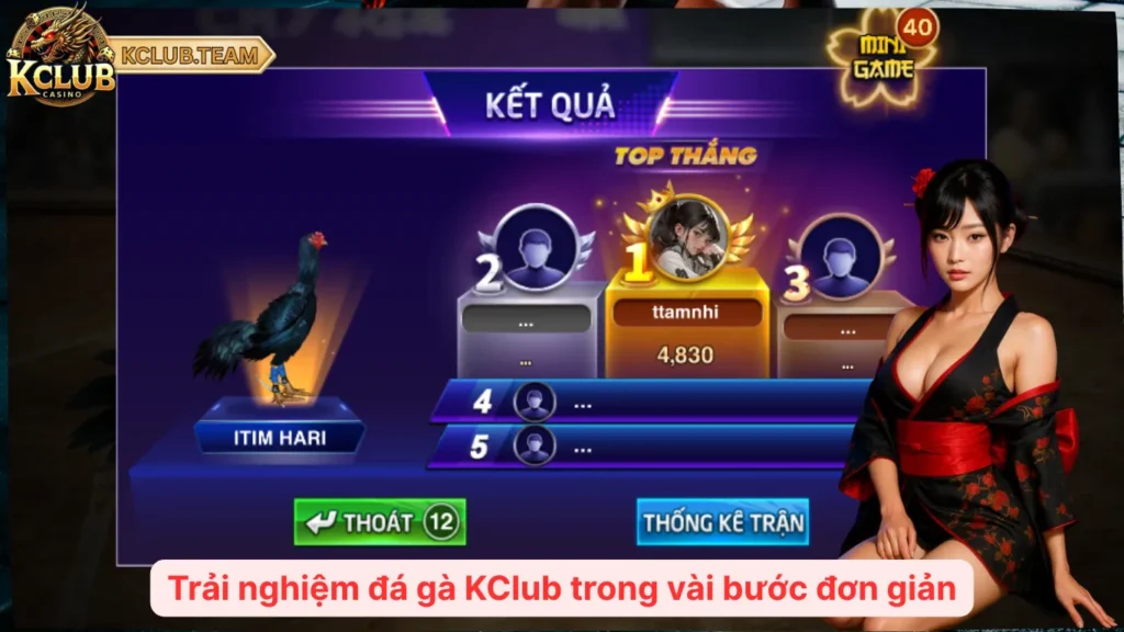 Trải nghiệm đá gà KClub trong vài bước đơn giản