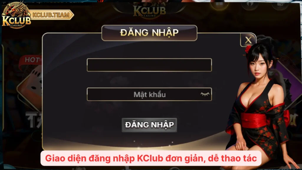 Giao diện đăng nhập KClub đơn giản, dễ thao tác