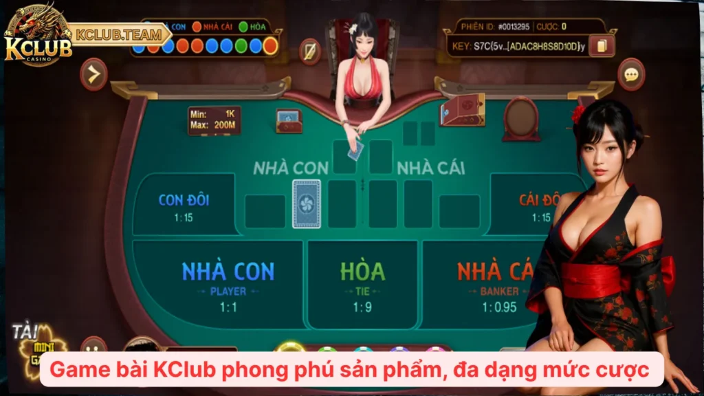 Game bài KClub phong phú sản phẩm, đa dạng mức cược 
