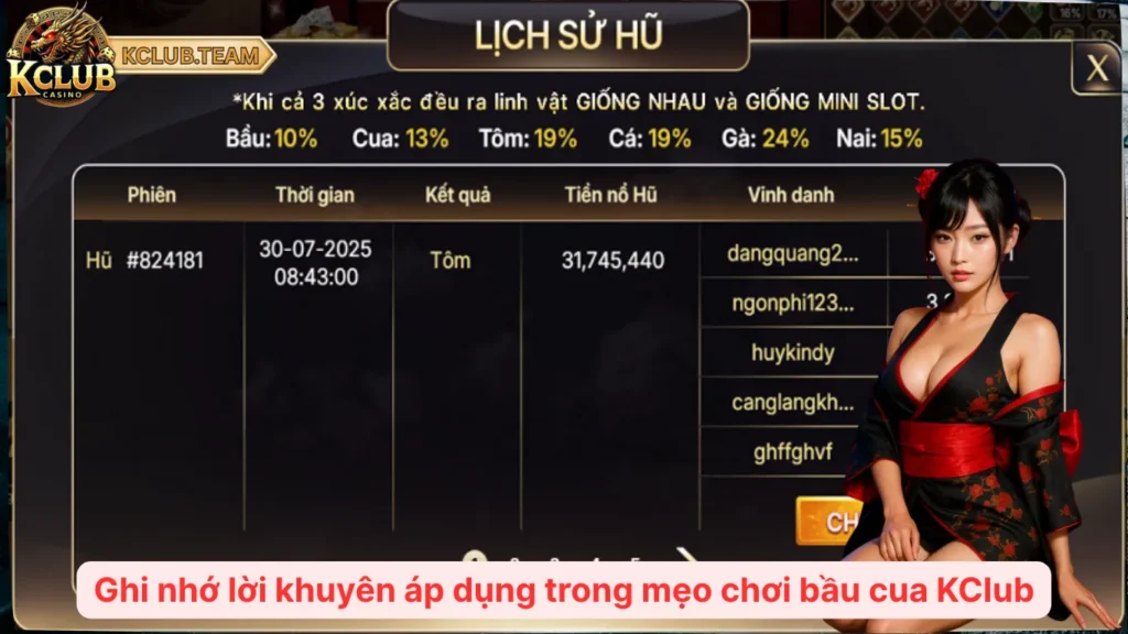 Ghi nhớ lời khuyên áp dụng trong mẹo chơi bầu cua KClub
